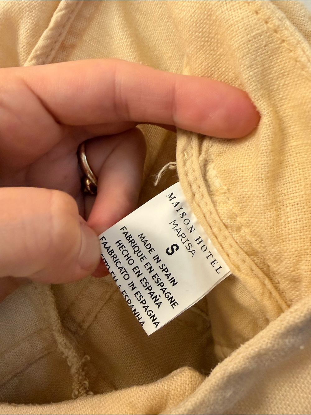 Maison Hotel Marisa High-Waist Wide Leg Linen Pants in Beige S - Picture 8 of 9